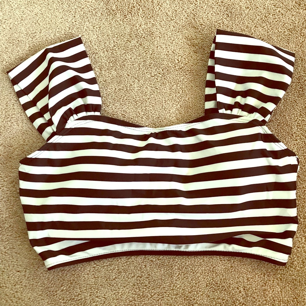 Swim cap sleeve crop top